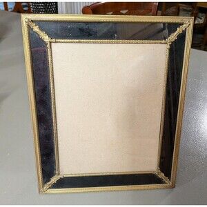 Vintage Ornate Gold Gilded Wood Frame With Black Matting